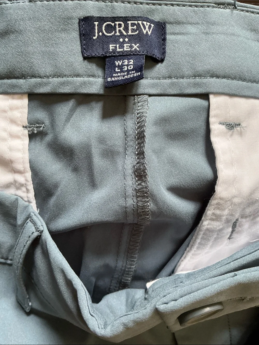 NWOT  J.Crew Men's Sz 32x30 484 Slim-Fit Tech Chino Pant Mountain Fog Bluish
